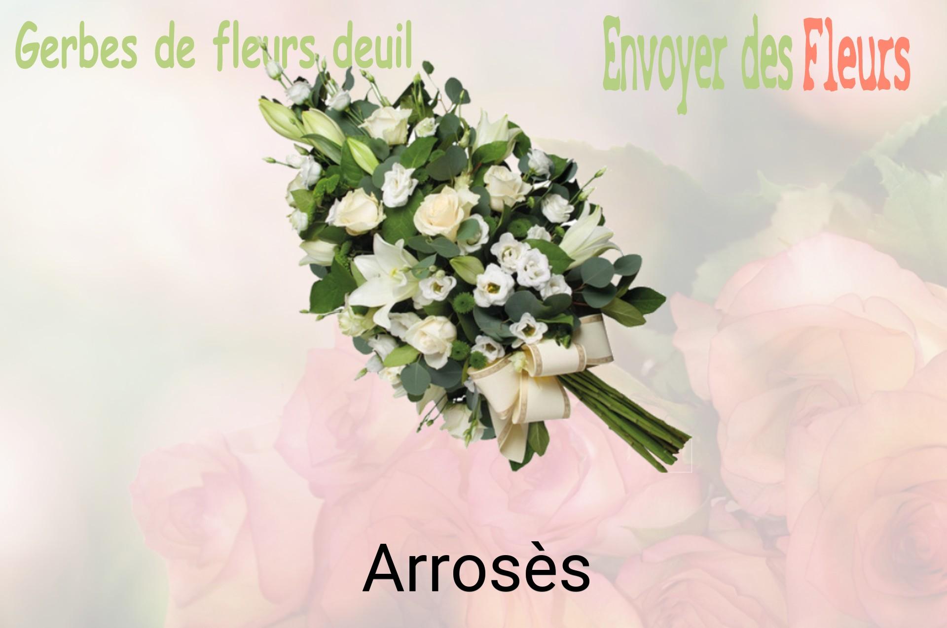 Gerbe de fleurs de deuil livrée à Arrosès